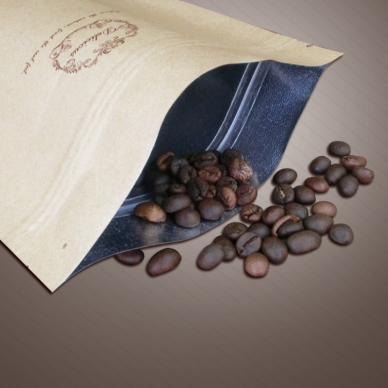 Καλή ποιότητα συνηθισμένα τσάντες χαρτί kraft 3 πλευρική θήκη συσκευασίας σφραγίδας για ρύζι καφέ σνακ