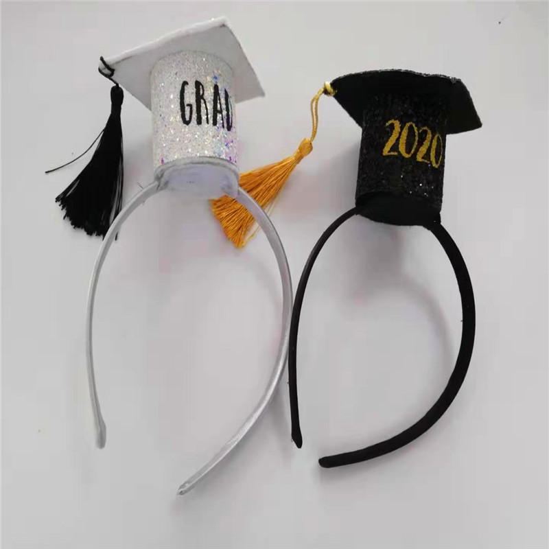 Λευκό καπάκι Grad με Διαφορά Χρώμα Glitter Graduation Party Hat