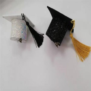 Λευκό καπάκι Grad με Διαφορά Χρώμα Glitter Graduation Party Hat