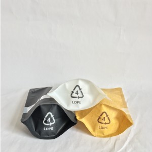 Ανακυκλώσιμο φράγμα PET / PE υψηλής αντοχής φερμουάρ με φερμουάρ για συσκευασία τροφίμων με παράθυρο