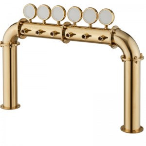 Εξοπλισμός διανομής μπύρας Bar Εστιατόριο High-end Wine Στήλη 6 οπών Τύπος πόρτας Πύργος κρασιού με λάμπα PVD