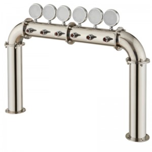 Εξοπλισμός διανομής μπύρας Bar Εστιατόριο High-end Wine Στήλη 6 οπών Τύπος πόρτας Πύργος κρασιού με λάμπα PVD