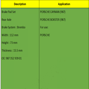 Τακάκια φρένων (OE: 987 352 939 01)