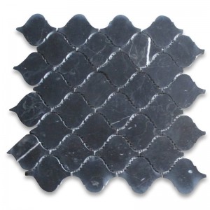 Nero marquina μαύρο μαρμάρινο 1x2 basketweave ψηφιδωτά κεραμίδια λευκά τελειώματα
