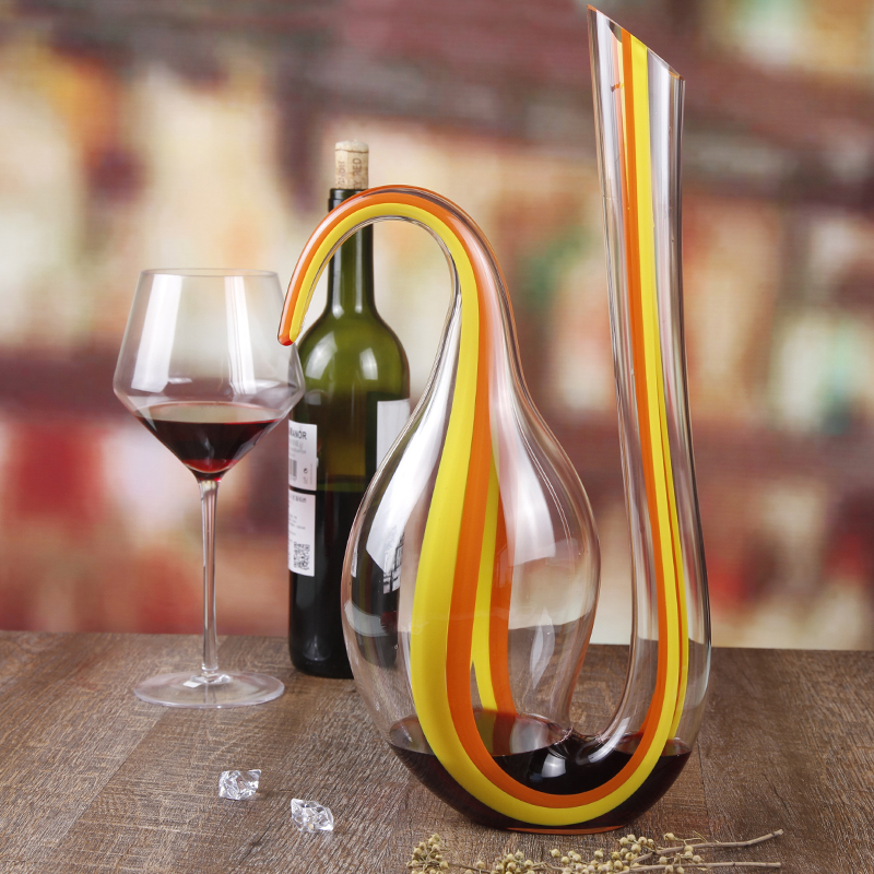 Sanzo νέα προϊόντα χέρι εμφυσημένα χωρίς μόλυβδο Κρύσταλλο κόκκινο κρασί καράφα γύρο γυάλινο διαχωριστικό για δώρο