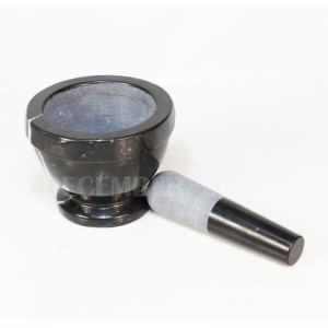 Μαύρο μαρμάρινο κονίαμα και γουδοχέρι