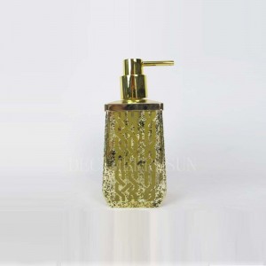 διαφανές γυαλί με αξεσουάρ μπάνιου με χρυσό πάχος