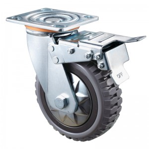 Heavy Duty - Επιχρωμιωμένο περίβλημα με καφέ TPE τροχό