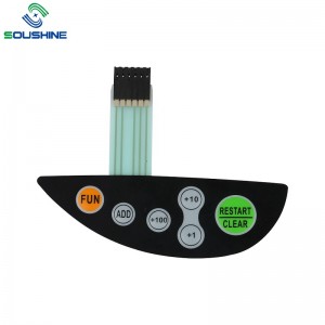 OEM υψηλής ποιότητας 6 ανάγλυφο πλήκτρο μεμβράνης με συνδετήρα