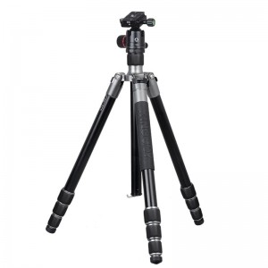 Kingjoy Καλύτερη Πώληση χαμηλής γωνίας γυρίσματα πόρπη 4 τμήματα αλουμινίου τρίποδο με χαμηλή βαρύτητα κέντρο μπάλα κεφάλι