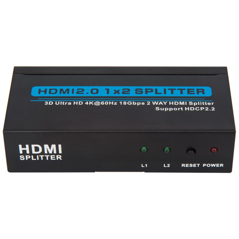 V2.0 HDMI 1x2 Splitter Υποστήριξη 3D Ultra HD 4Kx2K @ 60Hz HDCP2.2