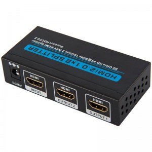 V2.0 HDMI 1x2 Splitter Υποστήριξη 3D Ultra HD 4Kx2K @ 60Hz HDCP2.2