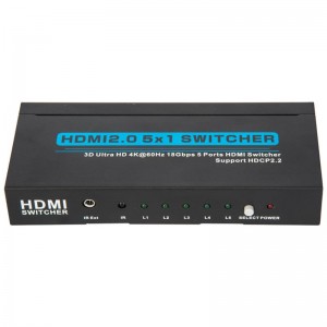V2.0 Υποστήριξη Switcher HDMI 5x1 3D Ultra HD 4Kx2K @ 60Hz HDCP2.2