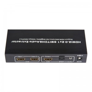 V2.0 Υποδοχή HDMI 2x1 Switcher & Audio Extractor Υποστήριξη ARC Ultra HD 4Kx2K @ 60Hz HDCP2.2 18Gbps