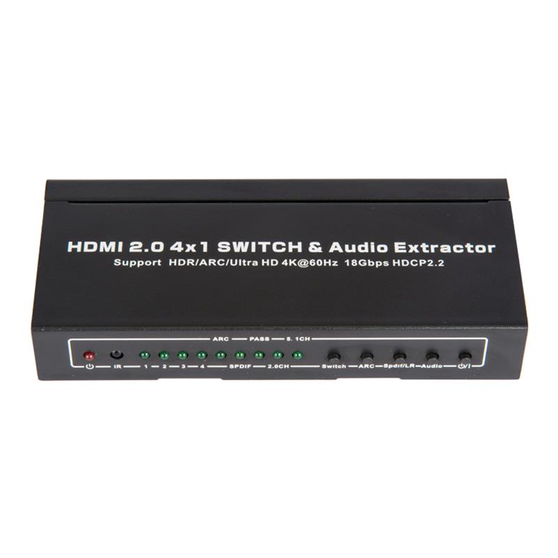 V2.0 Υποστήριξη HDMI 4x1 Switcher & Υποδοχή Ήχου Υποστήριξη ARC Ultra HD 4Kx2K @ 60Hz HDCP2.2 18Gbps