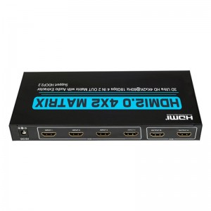 V2.0 Υποστήριξη Matrix HDMI 4x2 Ultra HD 4Kx2K @ 60Hz HDCP2.2 18Gbps με Audio Extractor