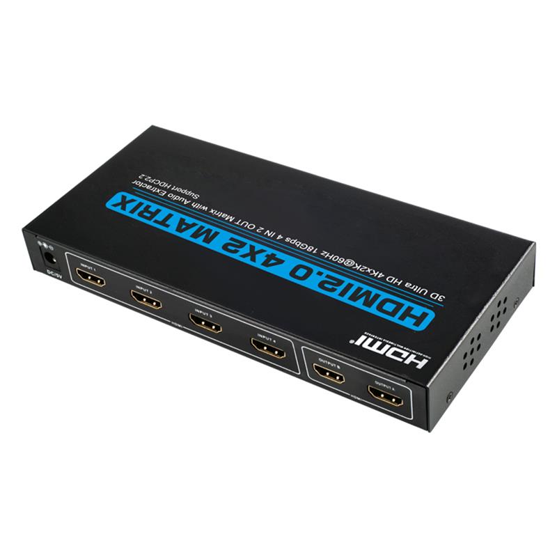 V2.0 Υποστήριξη Matrix HDMI 4x2 Ultra HD 4Kx2K @ 60Hz HDCP2.2 18Gbps με Audio Extractor