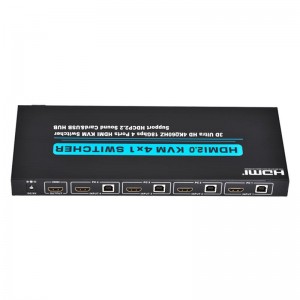 V2.0 Υποστήριξη Switch KVM 4x1 HDMI Ultra HD 4Kx2K @ 60Hz HDCP2.2 18Gbps Κάρτα Ήχου & USB Hub