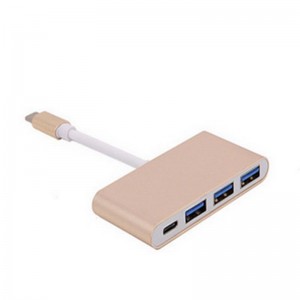 4-σε-1 USB Τύπος C σε USB 3.0x3 + Τύπος C προσαρμογέα Hub