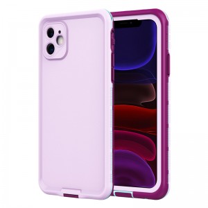 iphone 11 αδιάβροχο κιβώτιο iphone πλήρως αδιάβροχο iphone 11 case αδιάβροχο (μωβ) με συμπαγές χρώμα πίσω κάλυμμα