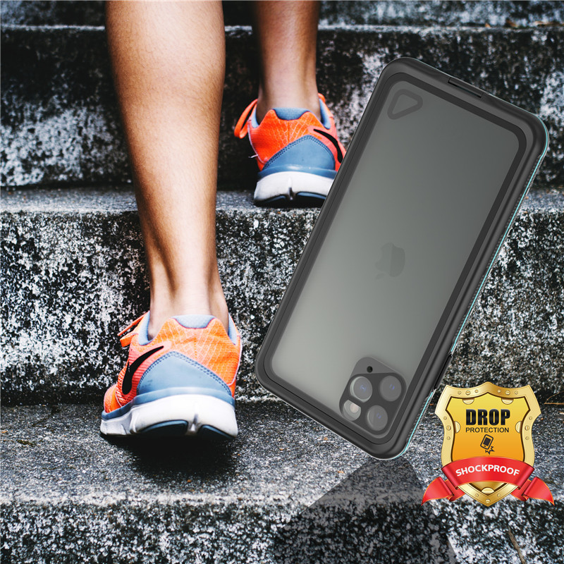 Καλύτερο αδιάβροχο iphone 11 pro max case iphone case subdible iphone case (blue) με διαφανές οπίσθιο κάλυμμα