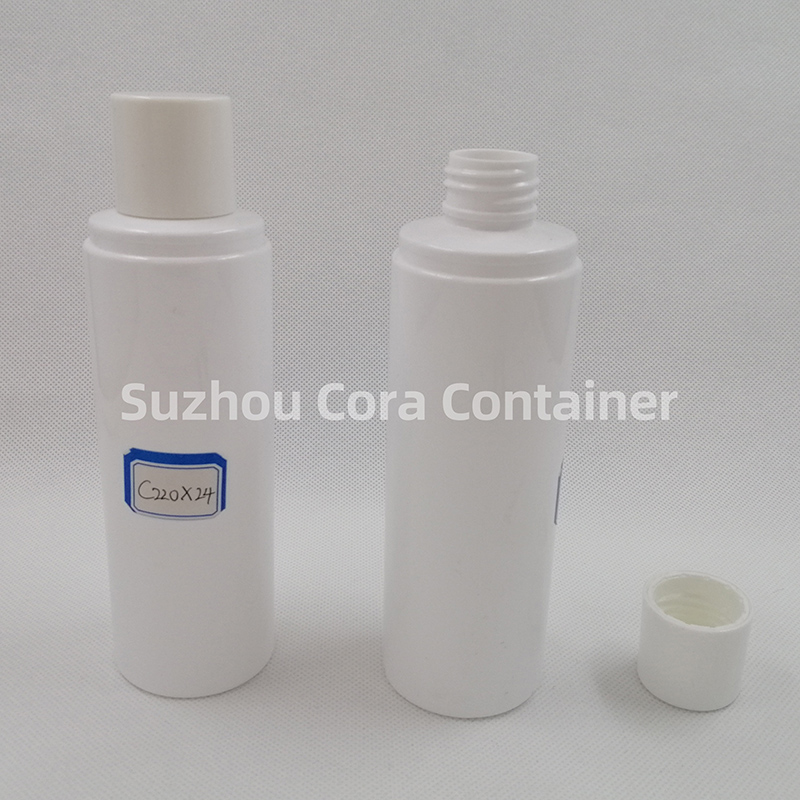 220ml Μέγεθος λαιμού 24mm Μέγεθος κατοικίδιων ζώων Πλαστικός καλλυντικός φιάλης με καπάκι τριβής