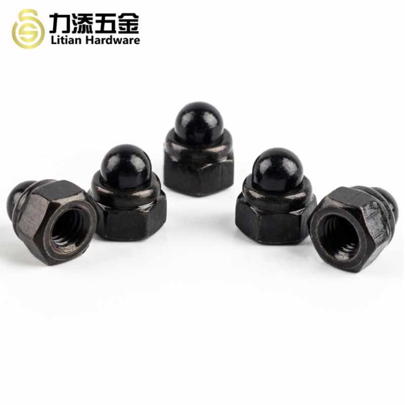 DIN986 M3-M12 μαύρο ψευδάργυρο και λευκό κεφάλι νάυλον εξαγωνικό παξιμάδι