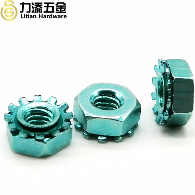 Χονδρικό εμπόριο γαλάζιου ψευδαργύρου M3-M12 ανθρακικού χάλυβα Keps παξιμάδια για επικοινωνίες