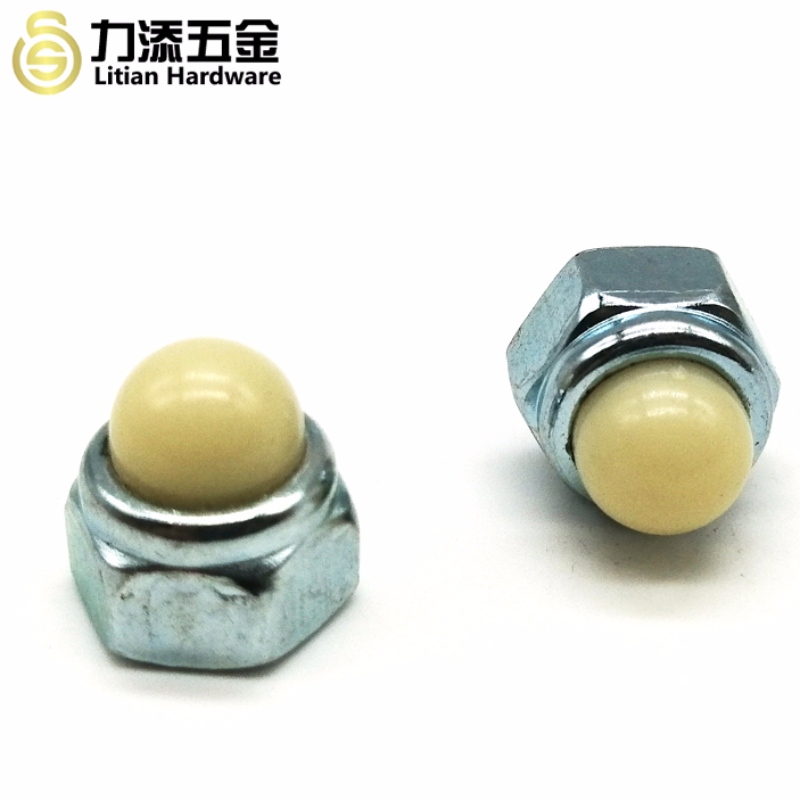 Υψηλής ποιότητας DIN986 ψευδαργυροποιημένο με M3-M12 ανθρακικό χάλυβα Nylon hex cap nut
