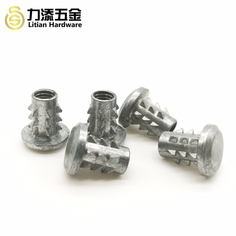 Φυσικό χρώμα διαφορετικών μεγεθών αγκάθια εισάγετε παξιμάδι για έπιπλα