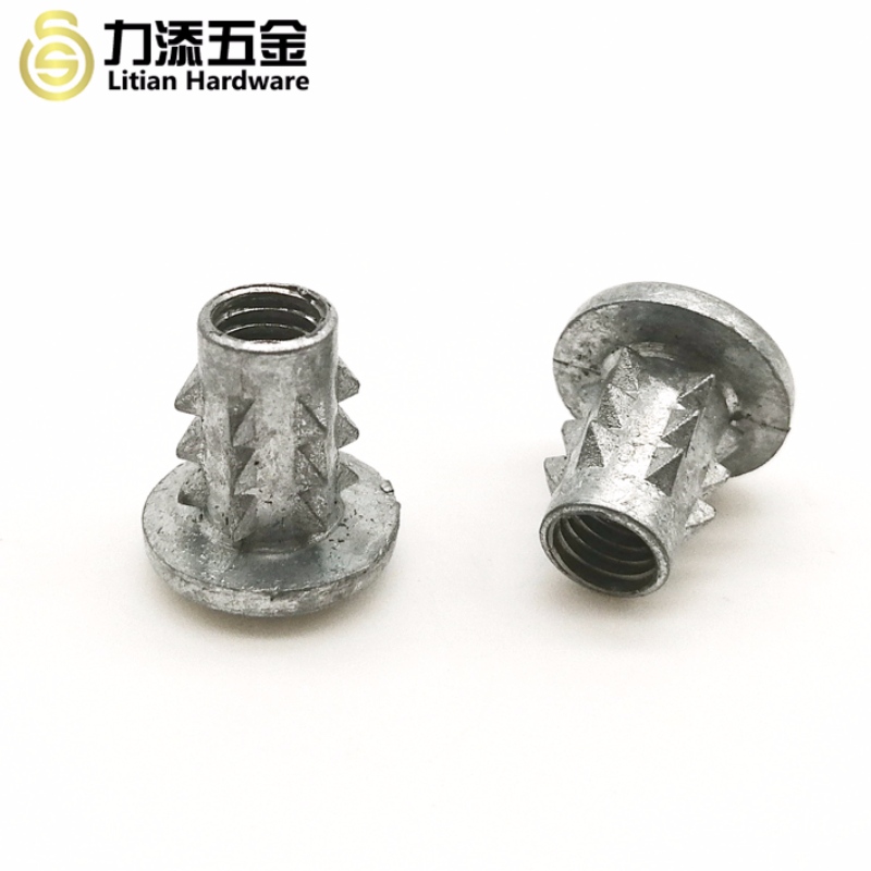 Φυσικό χρώμα διαφορετικών μεγεθών αγκάθια εισάγετε παξιμάδι για έπιπλα