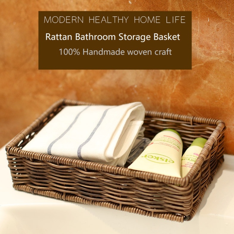 Αδιάβροχο Rattan Καλάθι αποθήκευσης λουτρών