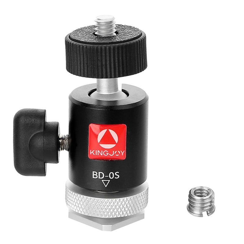 KINGJOY μπουλόνι μίνι μπάλα κεφάλι με προσαρμογέα hotshoe