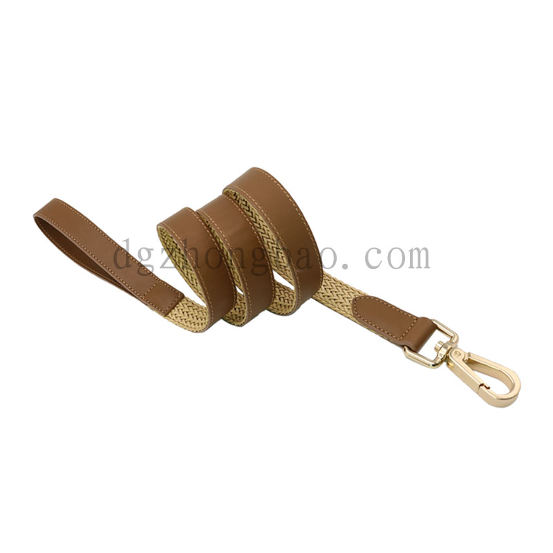 Καρφωτικό σχοινί με γνήσιο δερμάτινο λουρί για σκύλους