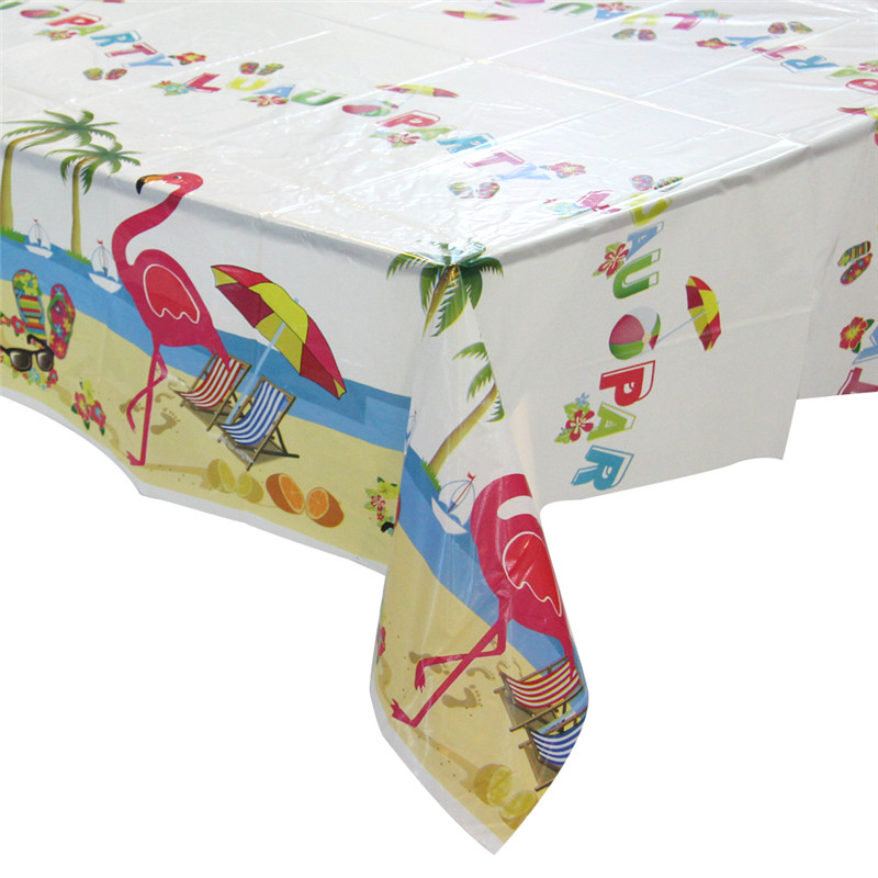 Summer Time Clear Printed Tablecloth PVC Tablecover