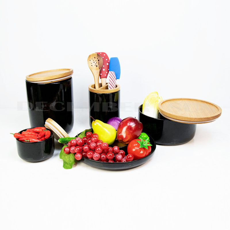 Χονδρικό μαύρο κεραμικό με εξαρτήματα κουζίνας