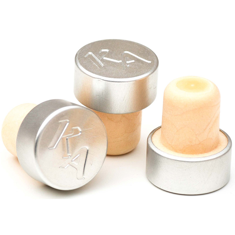 πώμα αλουμινίου επικαλυμμένο με πώμα από φιάλη φελλού 2