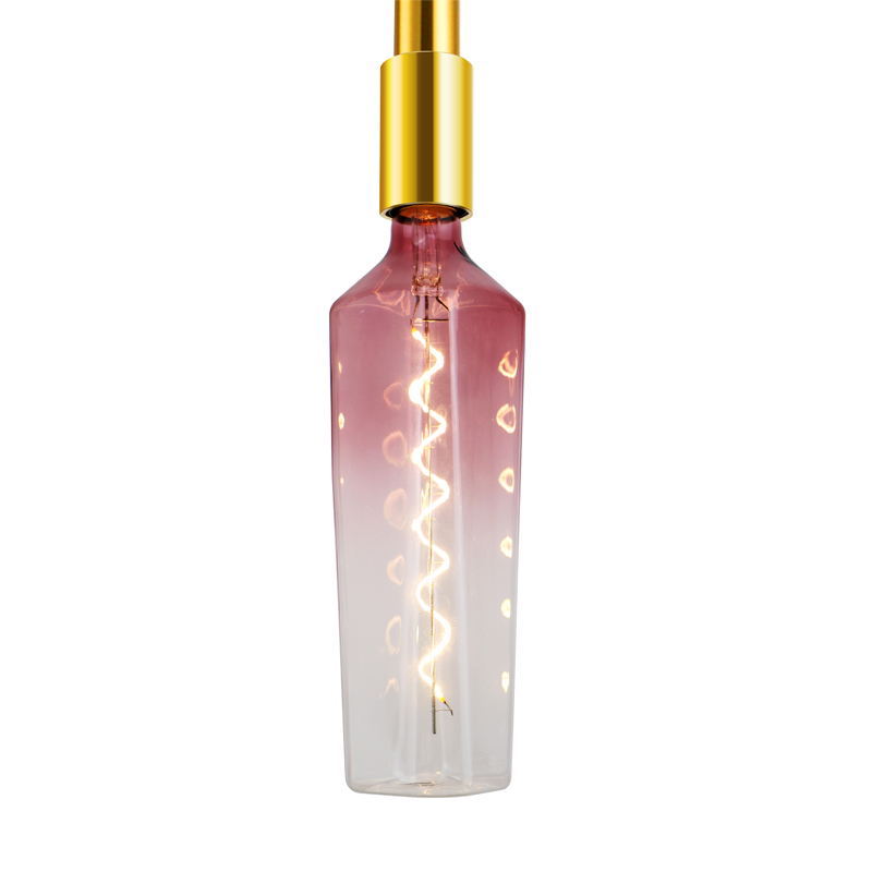 Whiskey Gradient ροζ 4w σχήμα μπουκαλιών πολύχρωμη μόδα διακόσμηση οδήγησε σπειροειδή νήμα φως