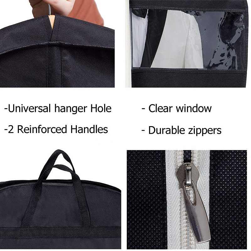 SGW11 Clear Window Ανδρες Γυναίκες Suit Κάλυψη σκόνης Non Woven τσάντες ένδυσης με τσέπες παπουτσιών ματιών