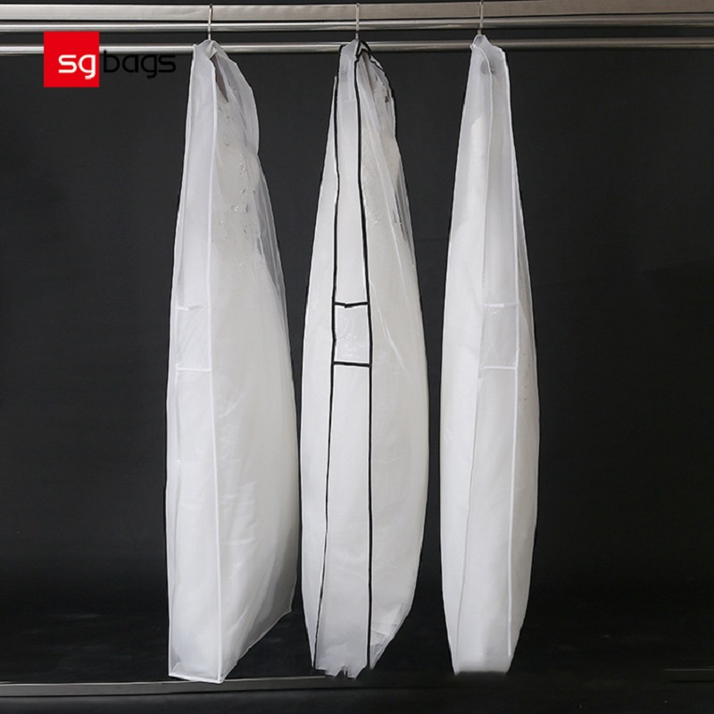 SGW08 2020 Προσαρμοσμένο τυπωμένο έξτρα μακρύ νυφικό αναπνεύσιμο φόρεμα φόρεμα φόρεμα τσάντα ρούχα για νυφικό