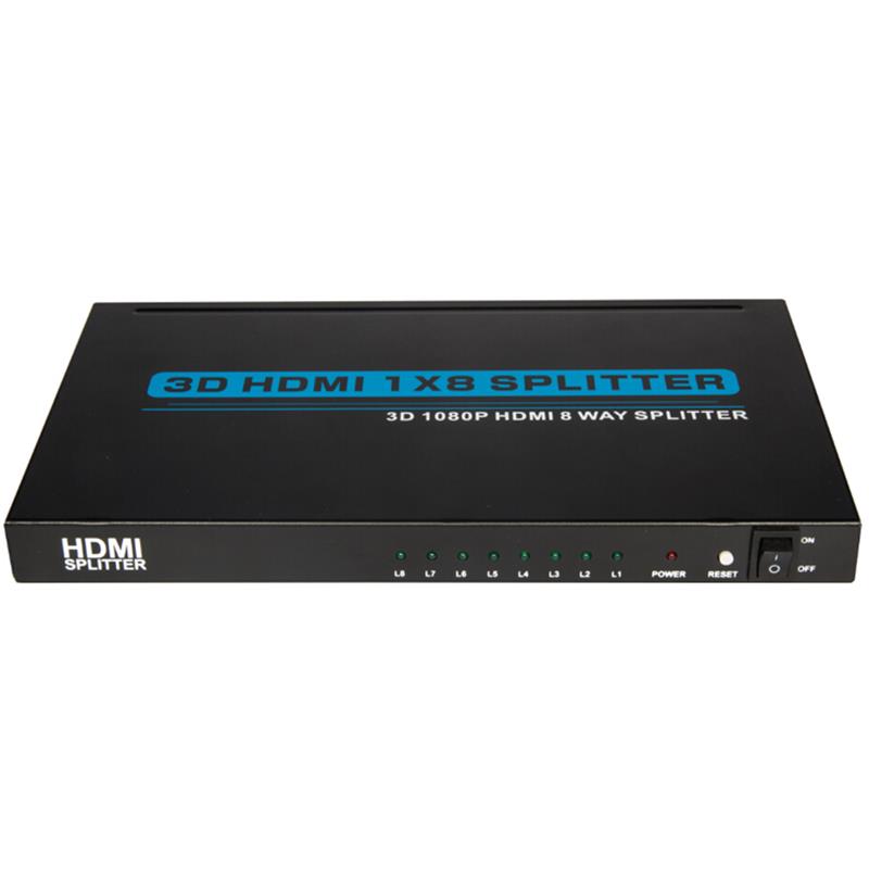 8 θύρες HDMI 1x8 Υποστήριξη Splitter 3D Full HD 1080P