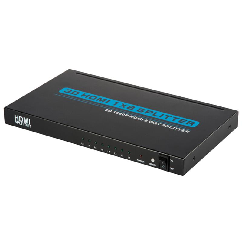 8 θύρες HDMI 1x8 Υποστήριξη Splitter 3D Full HD 1080P