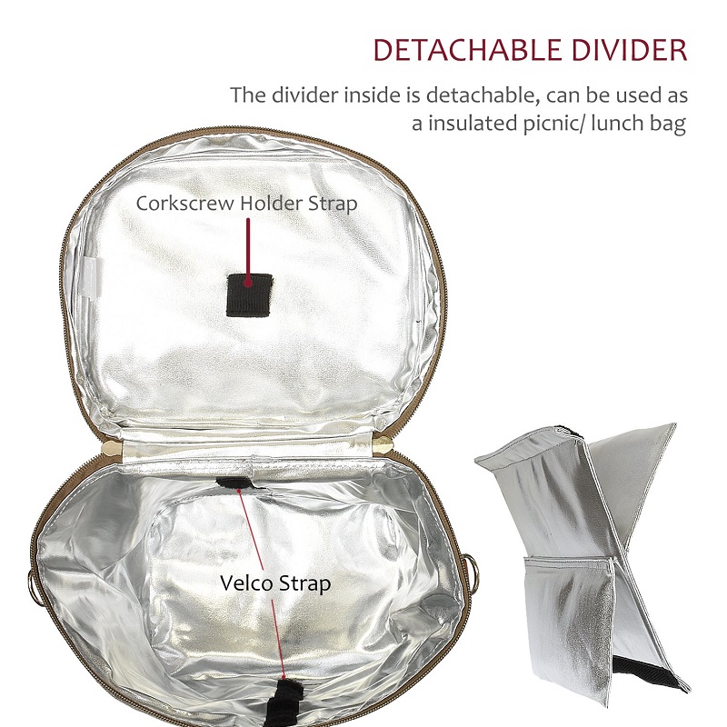 SGC31 Φορητό 4 φιαλών κρασιού μεταφοράς φρούτων tote τσάντα αδιάβροχο φύλλο αλουμινίου μονωμένο Tote τσάντα μεσημεριανού πικνίκ εξωτερ...