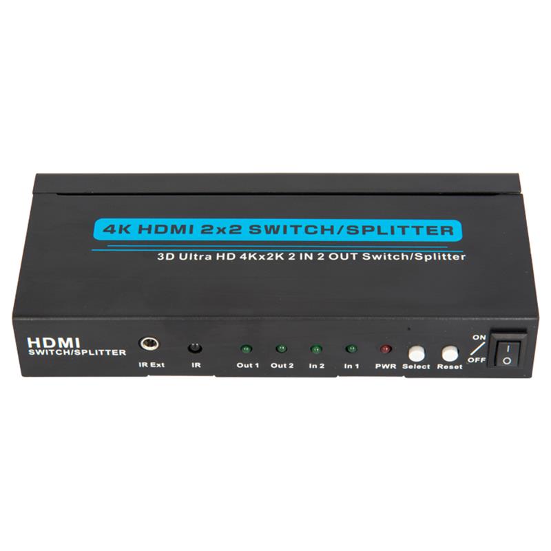 4K \/ 30Hz HDMI 2x2 Switcher \/ Splitter Υποστήριξη 3D Ultra HD 4Kx2K \/ 30Hz