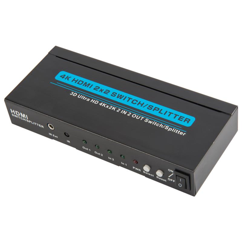 4K \/ 30Hz HDMI 2x2 Switcher \/ Splitter Υποστήριξη 3D Ultra HD 4Kx2K \/ 30Hz