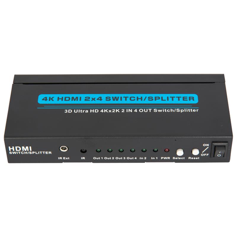 4K \/ 30Hz HDMI 2x4 Υποστήριξη Switcher \/ Splitter 3D Ultra HD 4Kx2K \/ 30Hz