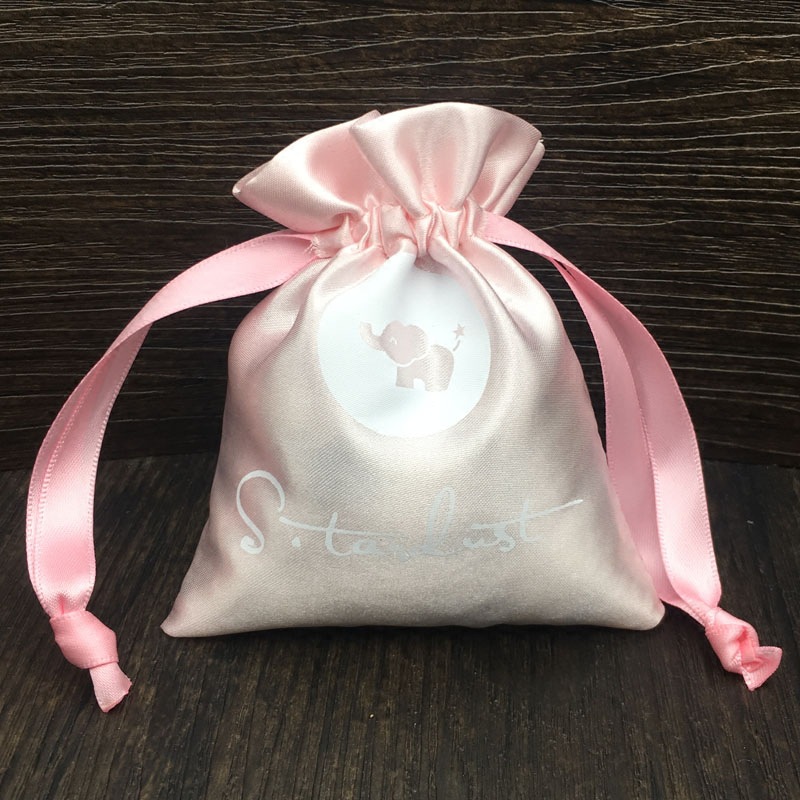 SGS43 Custom Satin Τσάντες για τη σκόνη μαλλιών Ροζ Περούκα Συσκευασία Σατινέ τσάντες δώρων χονδρικής