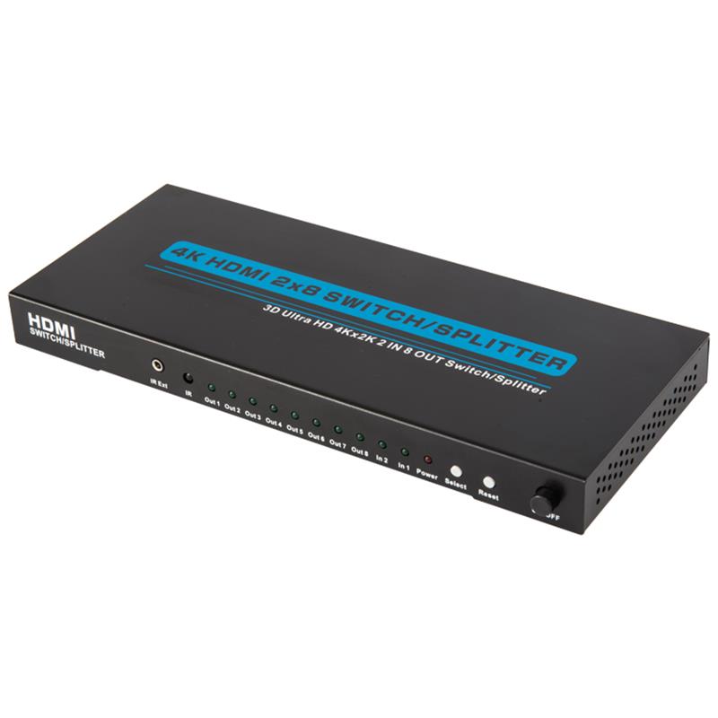 4K \/ 30Hz HDMI 2x8 Υποστήριξη Switcher \/ Splitter 3D Ultra HD 4Kx2K \/ 30Hz