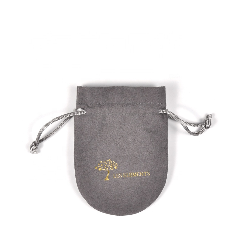 SGS51 Προσαρμοσμένο μαύρο Drawstring κοσμήματα κουτί δώρου τσάντα Drawstring σουέτ κοσμήματα συσκευασίας χαλιά χονδρικής