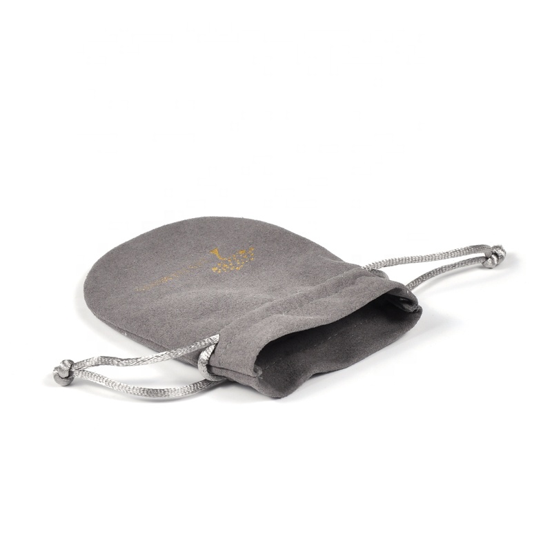 SGS51 Προσαρμοσμένο μαύρο Drawstring κοσμήματα κουτί δώρου τσάντα Drawstring σουέτ κοσμήματα συσκευασίας χαλιά χονδρικής